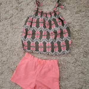 Carter's Pink and Green Patterned Top